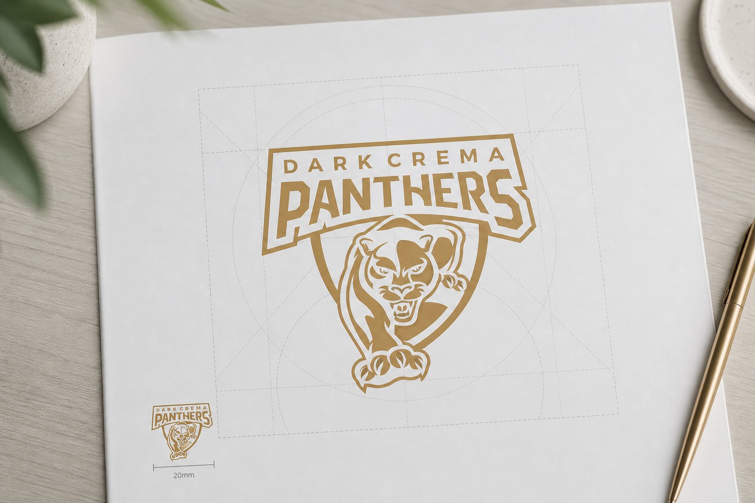 Bản dựng hình logo: lưới tỉ lệ, vùng an toàn và cỡ tối thiểu