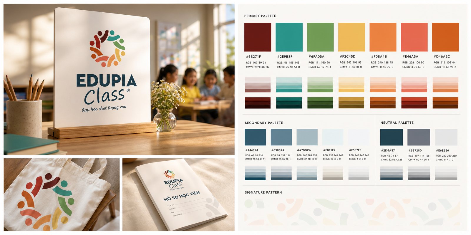 Bảng màu và quy chuẩn nhận diện Edupia Class