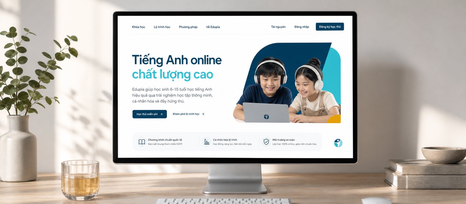 Website Edupia trên máy tính