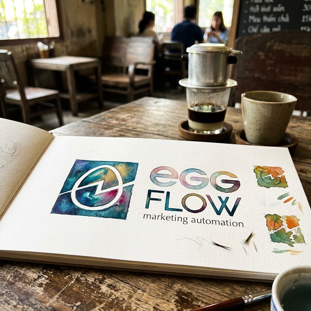The EggFlow mark tested in watercolour