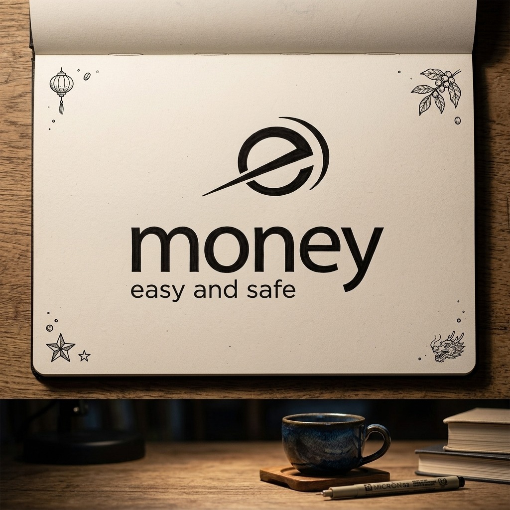 Phác thảo dấu hiệu, mực Bản phác thảo dấu hiệu eMoney bằng mực