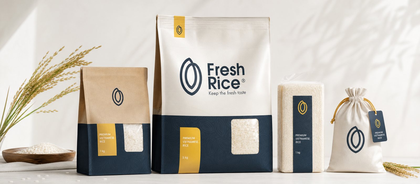 Bao bì gạo FreshRice nhiều kích cỡ