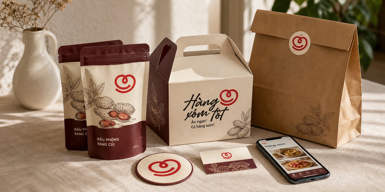 Hàng Xóm Tốt, knocking with a home-cooked meal