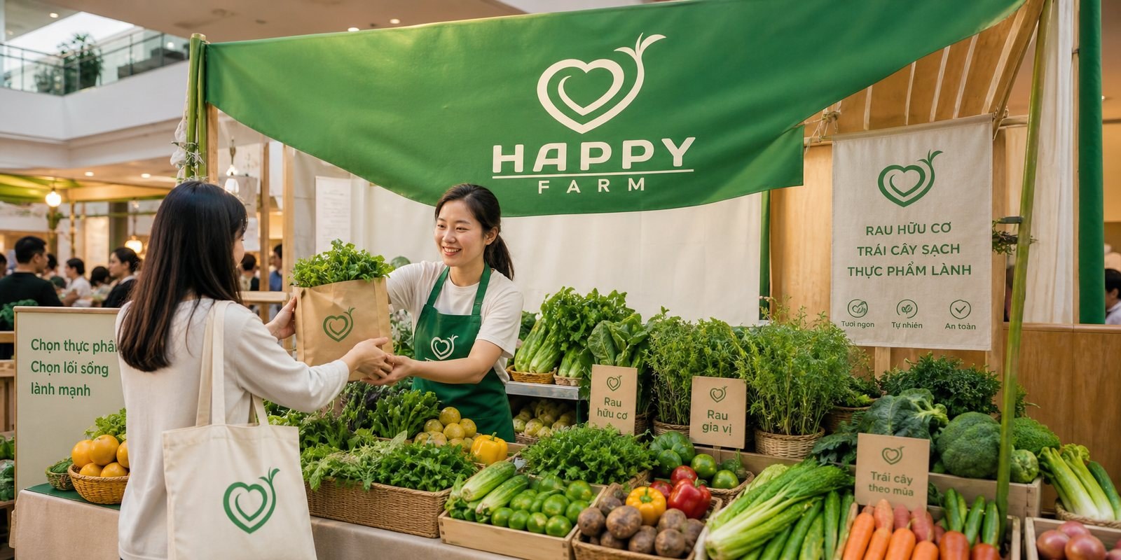Gian hàng Happy Farm tại hội chợ nông sản sạch