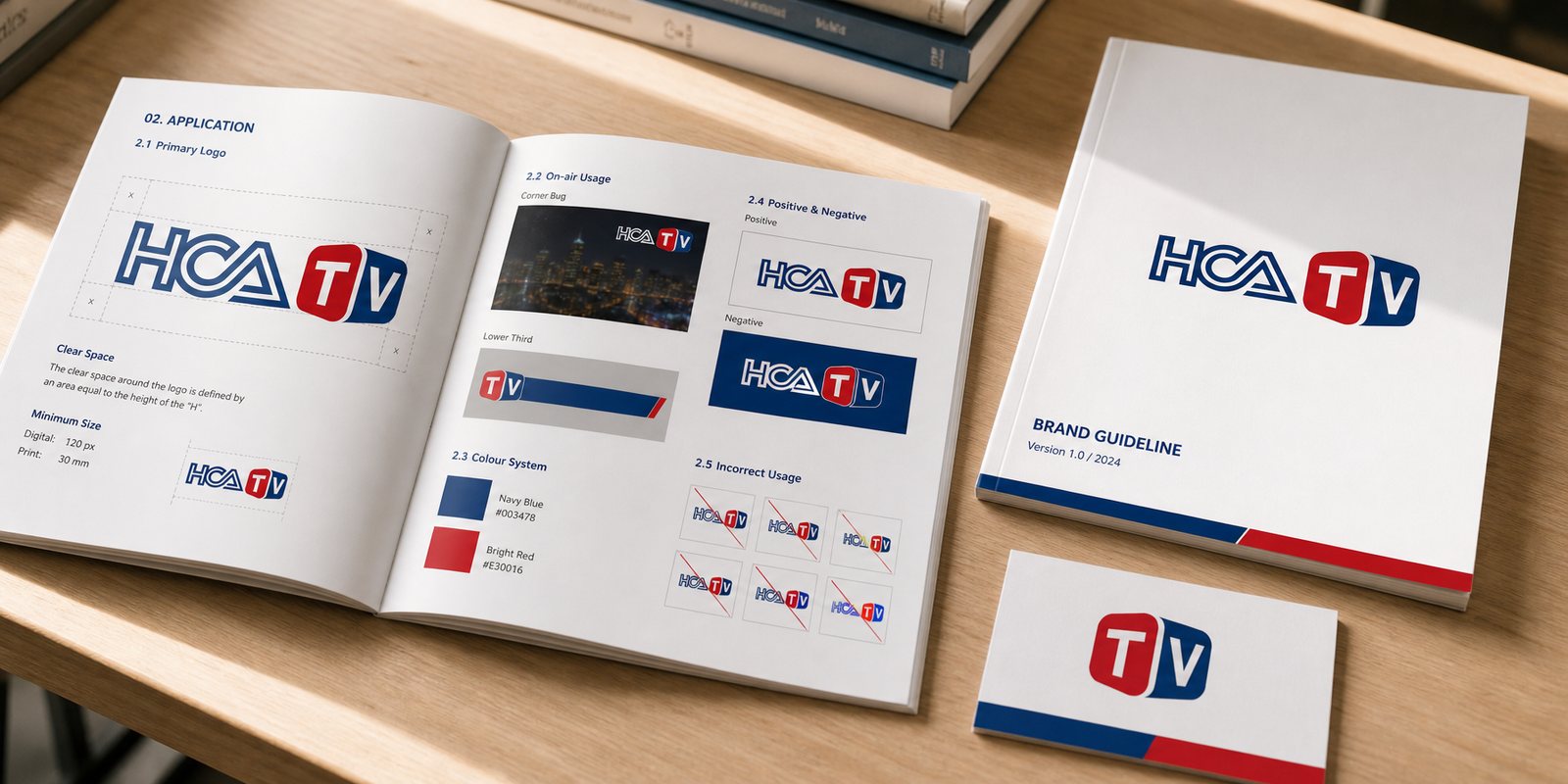 The HCATV guideline handbook open to the on-air application spread