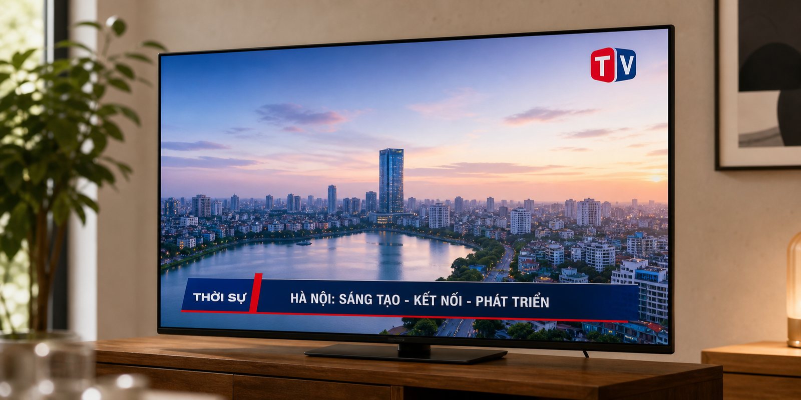The HCATV on-air graphics: corner bug and lower-third bar