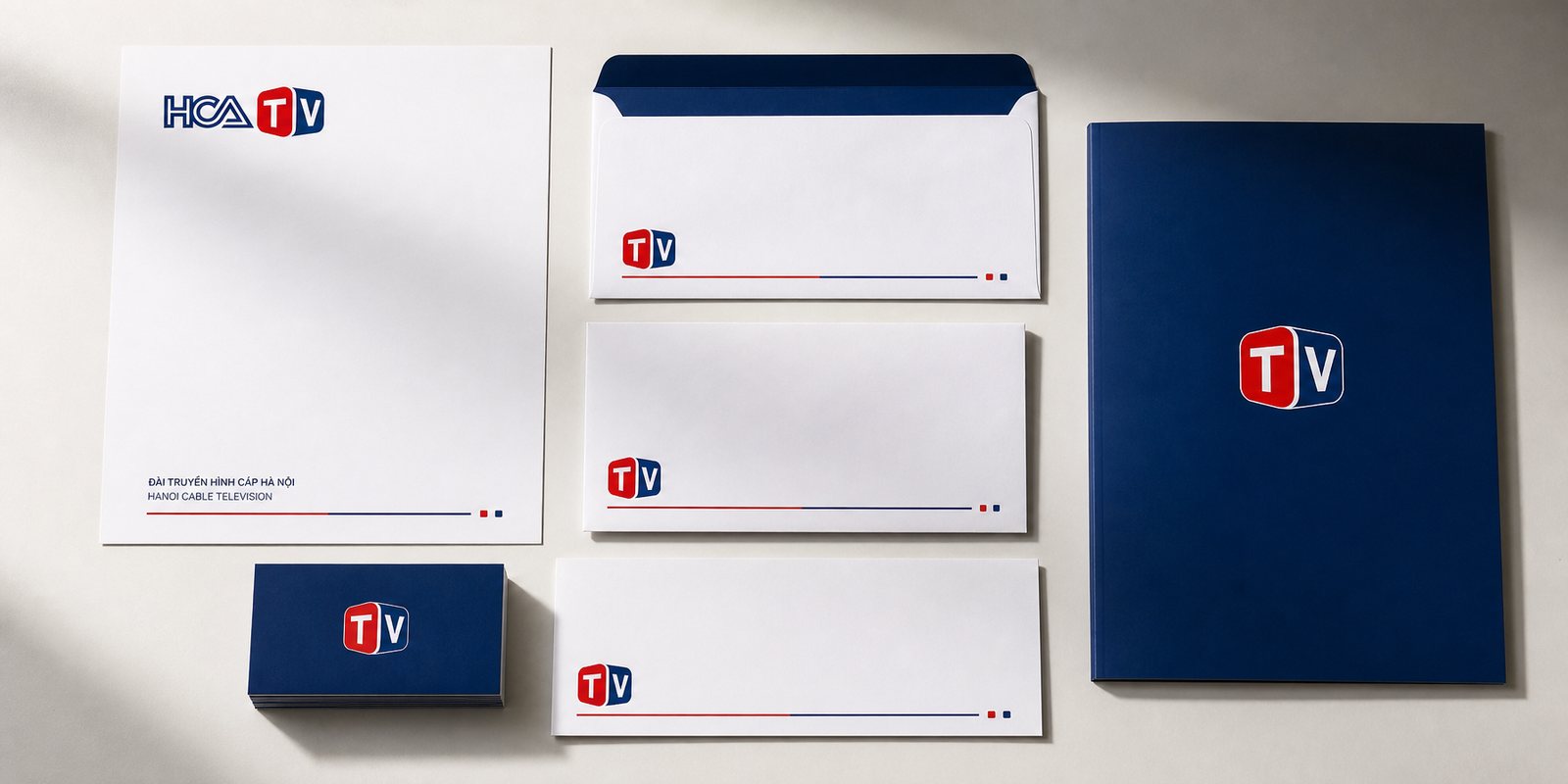HCATV stationery: business cards, letterhead, envelopes