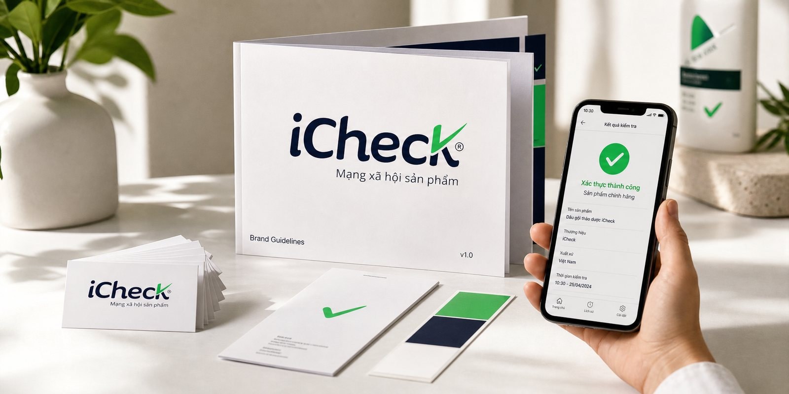 The iCheck identity across print, app and website