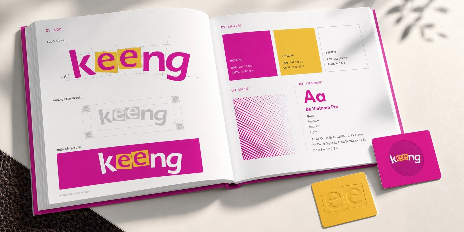 Keeng identity system: logo, badge and colour palette