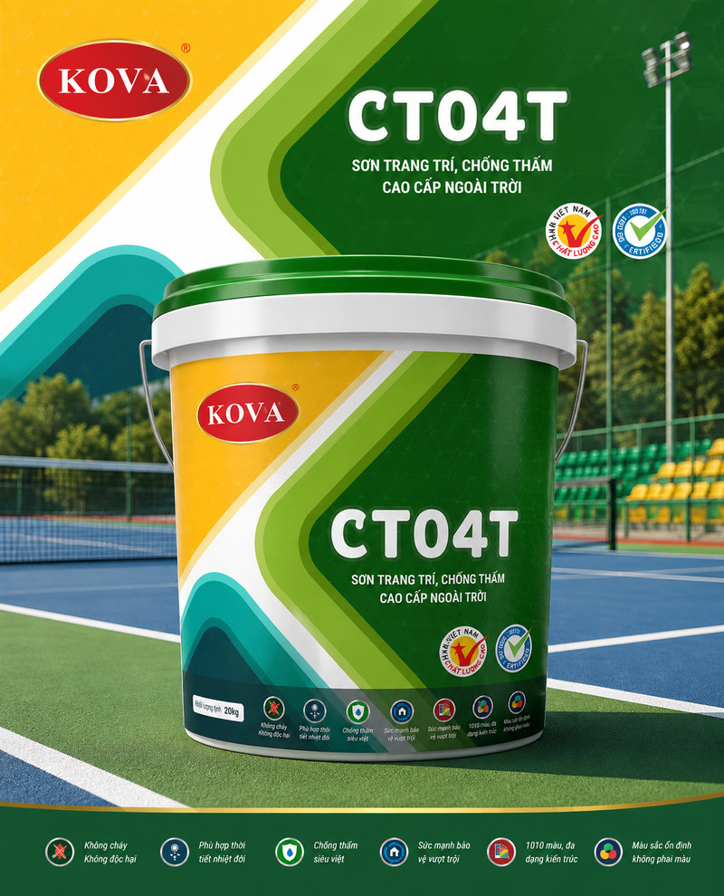 CT04T · Bản vàng và xanh lá Poster CT04T bản vàng xanh lá, thùng sơn nắp xanh đứng trước khán đài sân