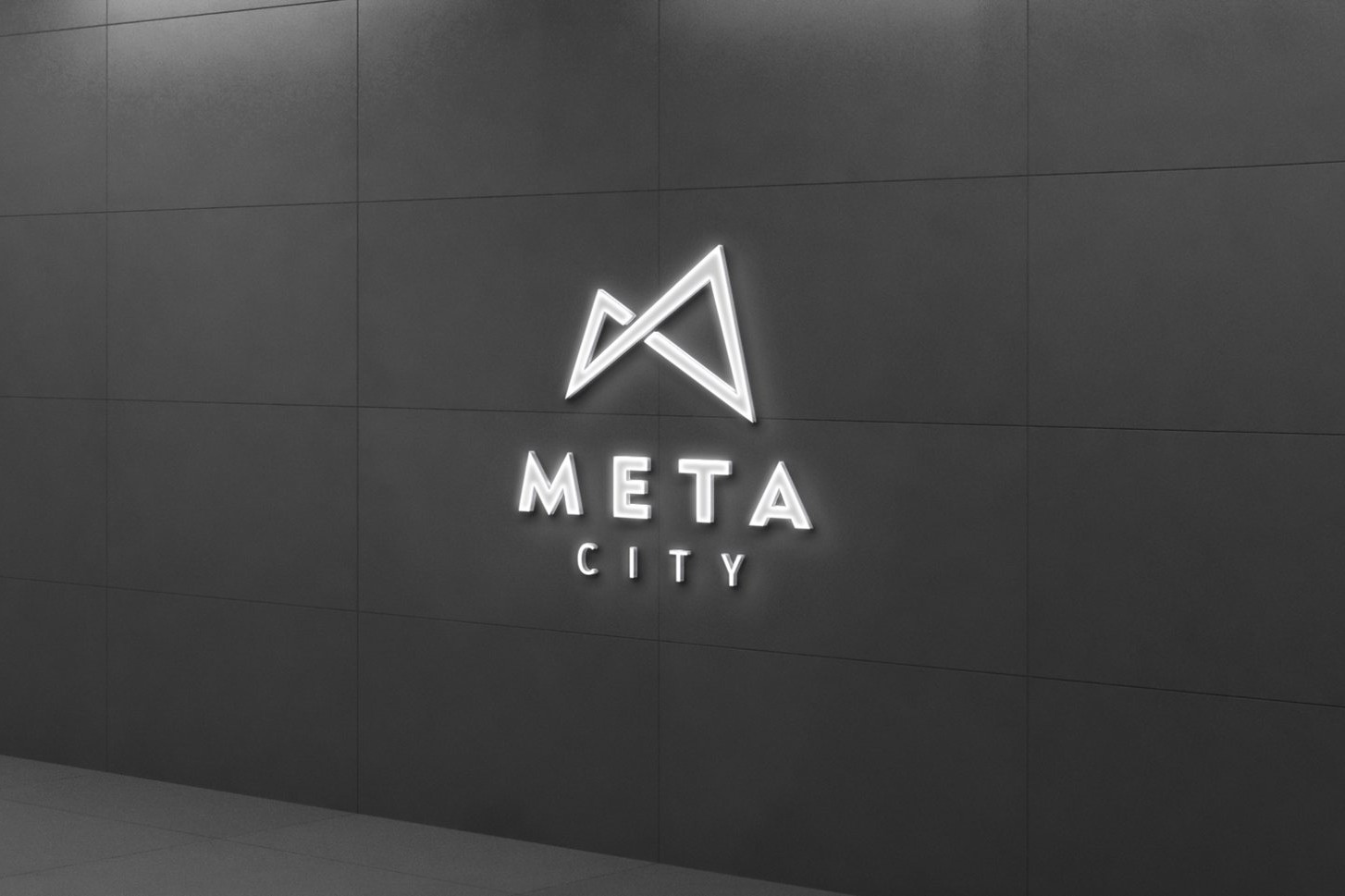Biểu tượng Metacity dựng nổi trên tường tối