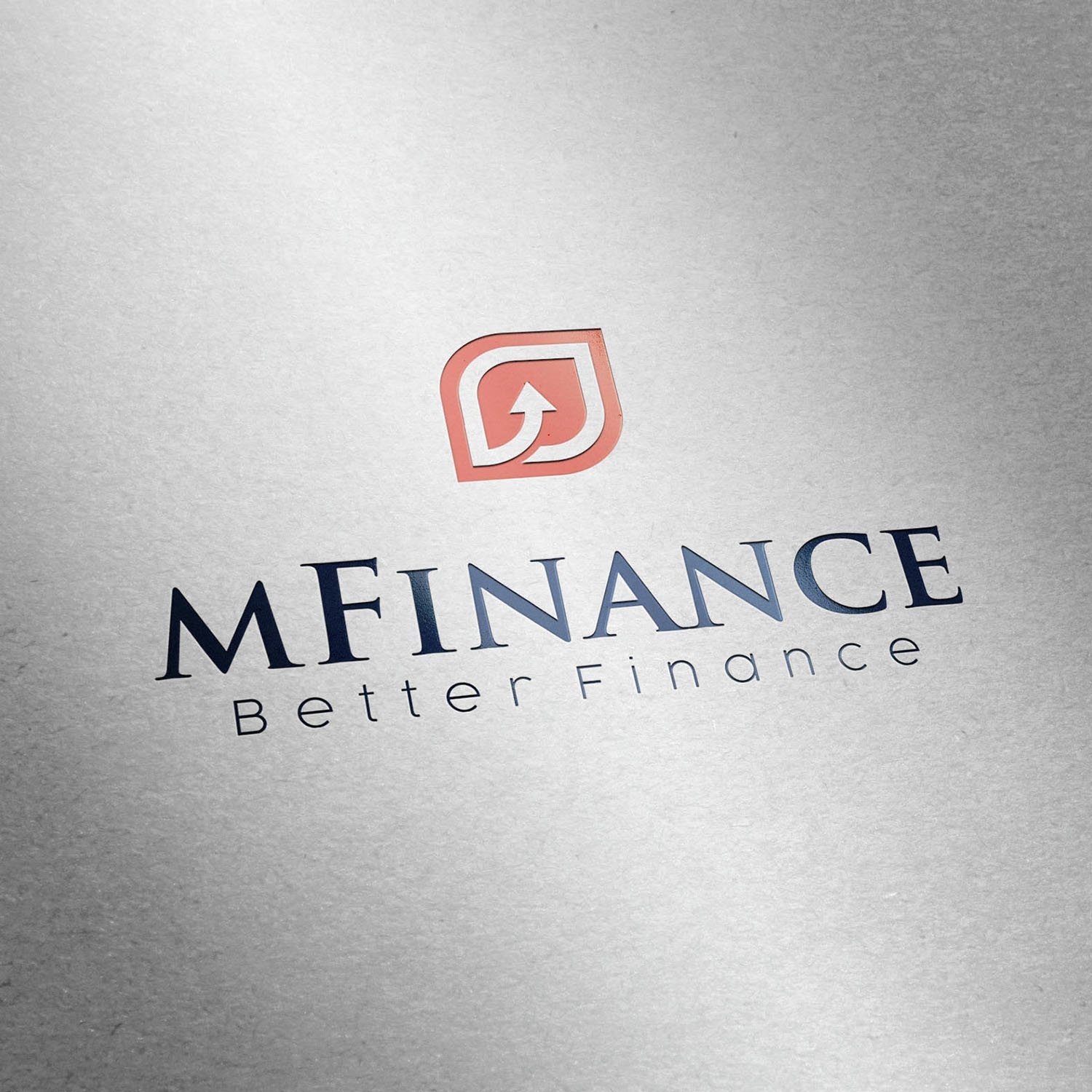 Dấu hiệu MFinance trên bề mặt xám