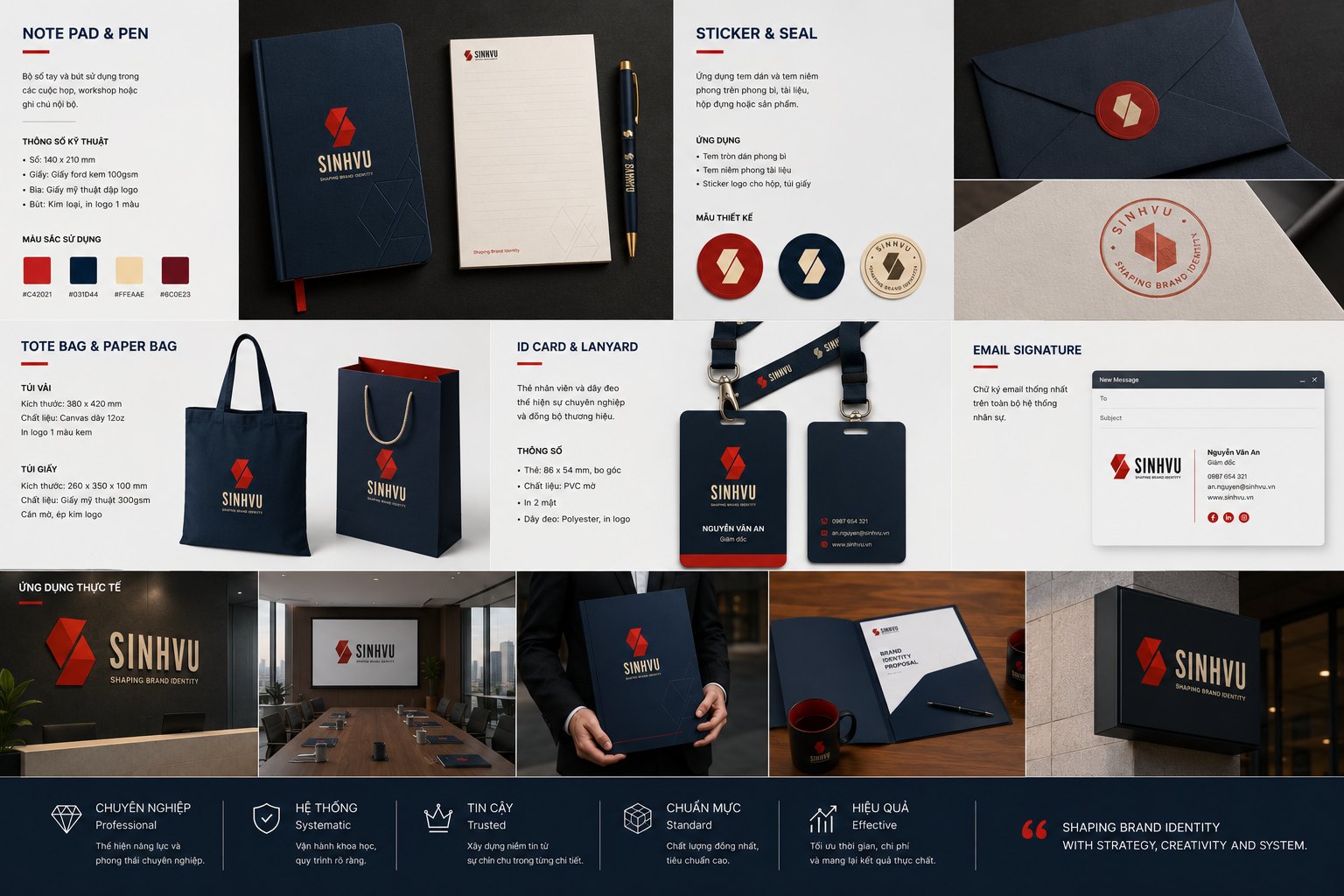Sinh Vũ notebook, seal and stationery