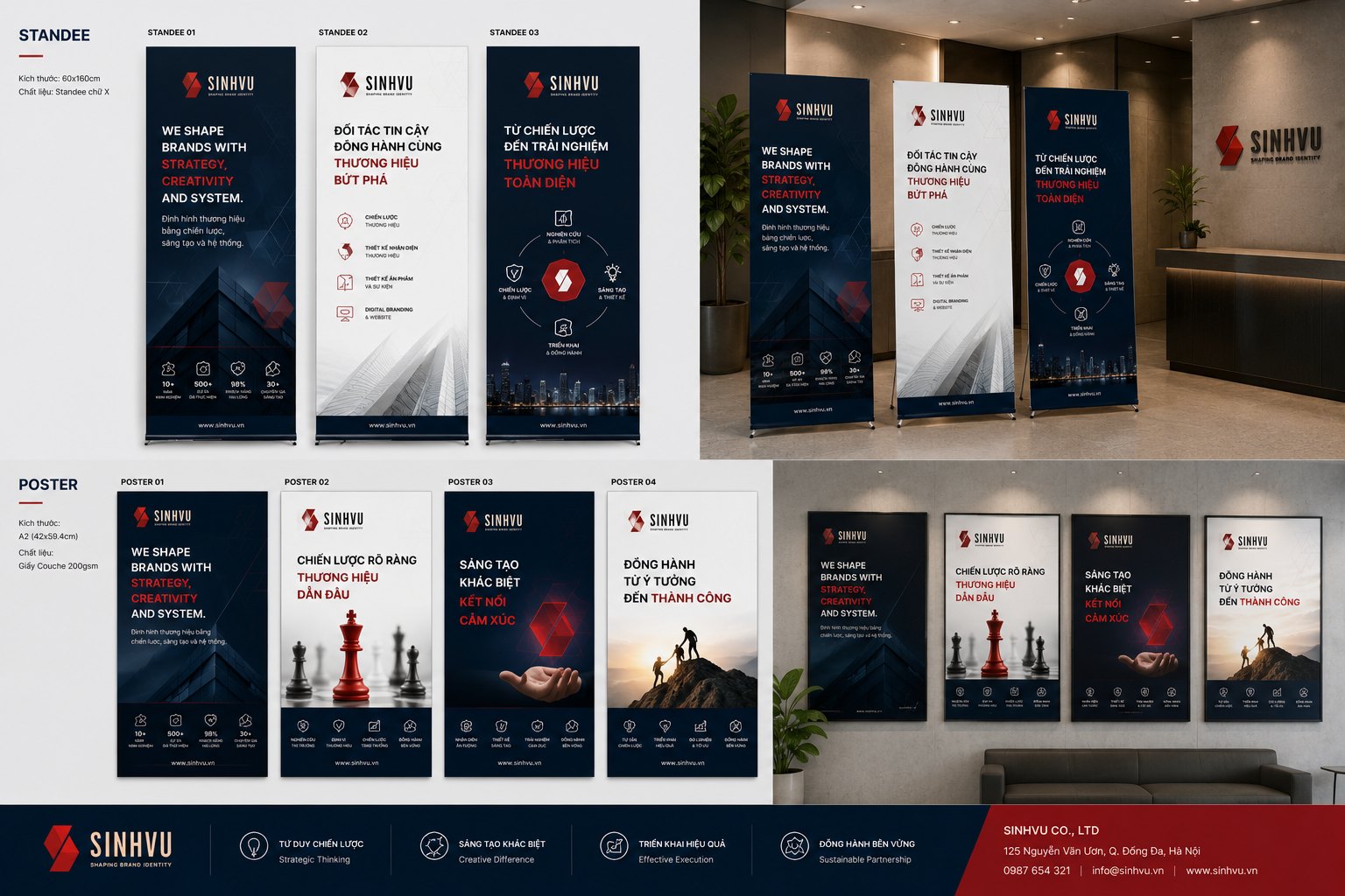 Standee and poster Sinh Vũ brand standee and poster