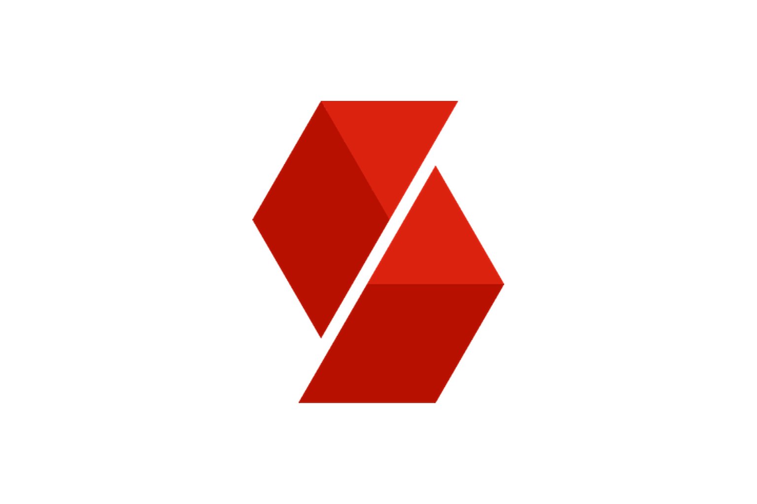 Sinh Vũ symbol, an S mark built from folded red planes