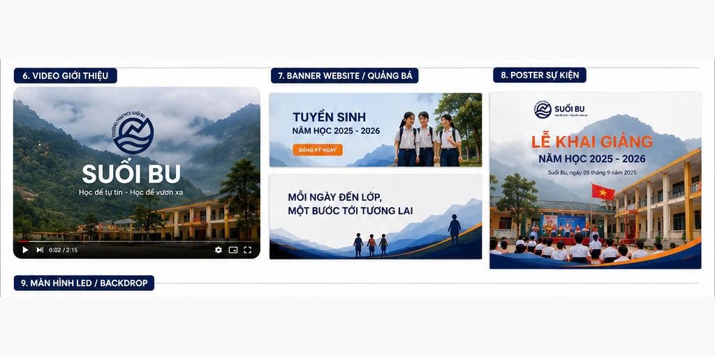 Băng rôn và áp phích sự kiện Video giới thiệu, băng rôn quảng bá và áp phích sự kiện Trường Suối Bu