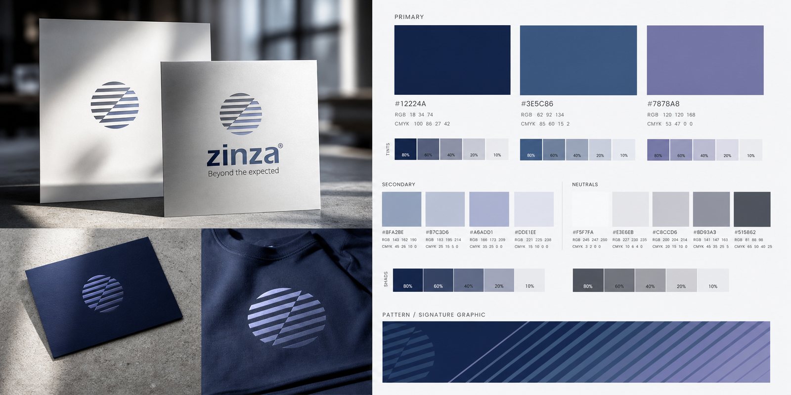 Bảng màu và bộ chữ ZINZA